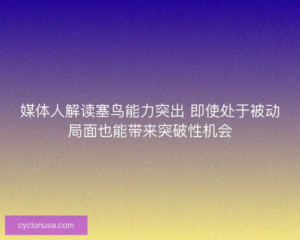 媒体人解读塞鸟能力突出 即使处于被动局面也能带来突破性机会
